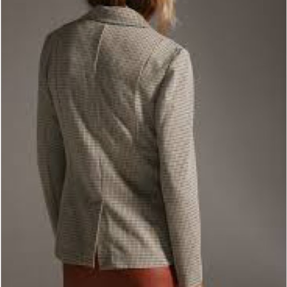 MAEVE Anthropologie Collegiate Knit Blazer Jacket Houndstooth Size S Work Casual - Picture 6 of 11